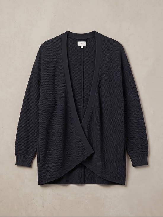 Wilfred Sweaters - Talula Willow & Clay Open-Front Black Knit Cardigan Sweater
